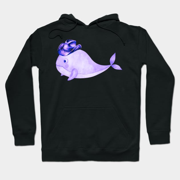 Cowboy Whale Hoodie by TammyWinandArt